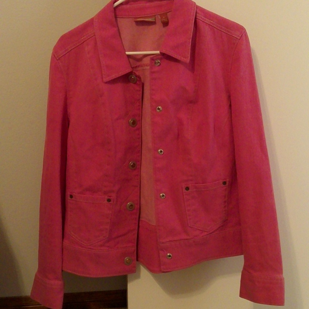 Women's orange denim jeans jacket size M